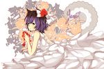  animal_ears black_hair blue_hair cat_ears dress flower gradient_hair hair_flower hair_ornament heart highres male_focus matsurika multicolored_hair otoko_no_ko ryoune_yami sleeveless solo utau wedding_dress 