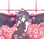  animal_ears black_hair black_legwear blue_hair cat_ears cat_tail elbow_gloves eyepatch frills gloves green_eyes heart highres kiki_(tsunya) male_focus otoko_no_ko pleated_skirt ribbon ryoune_yami short_hair skirt sleeveless solo tail thighhighs utau 