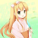  azuki_azusa bad_id bad_pixiv_id blonde_hair green_eyes hentai_ouji_to_warawanai_neko. japanese_clothes kimono long_hair nasu_hanahana yukata 