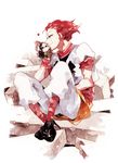  character_doll heart hisoka_(hunter_x_hunter) hunter_x_hunter illumi_zoldyck male_focus red_hair shigetake_(buroira) sitting solo traditional_media watercolor_(medium) 