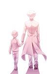  child emiya_kiritsugu emiya_shirou fate/stay_night fate_(series) father_and_son from_behind holding_hands holiday-jin monochrome multiple_boys younger 