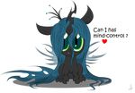  &lt;3 alpha_channel black_body blue_hair changeling cub cute english_text female feral friendship_is_magic green_eyes hair horn looking_at_viewer my_little_pony plain_background queen_chrysalis_(mlp) solo text transparent_background v-d-k wings young 