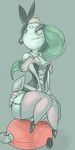  blush cleavage female maid maid_uniform meloetta nintendo pok&#233;mon pok&eacute;mon shamelesss vacuum video_games 