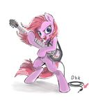  blue_eyes dexhaiken electric_guitar equine female feral friendship_is_magic fur guitar hair horse mammal musical_instrument my_little_pony pink_fur pink_hair pinkamena_(mlp) pinkie_pie_(mlp) plain_background pony solo standing straight_hair white_background 