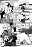  animal_ears big_breasts black_hair blush breasts butt cat cat_ears catgirl collar comic doumou english_text erect_nipples feline female hair heat human male mammal masturbation nipples open_mouth scared smile text tongue 