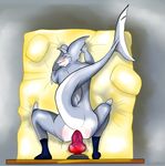  anal anal_masturbation anal_penetration anus bed big_dildo blush butt denxx dildo eyes_closed fish gripping insertion large_dildo marine masturbation nude penetration pillow sex_toy shark socks solo 