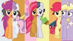  amber_eyes apple_bloom_(mlp) babs_seed_(mlp) blonde_hair cub cutie_mark cutie_mark_crusaders_(mlp) dinky_hooves_(mlp) equine female feral friendship_is_magic fur hair horn horse male mammal my_little_pony orange_fur pegasus pony purple_fur red_hair rumble_(mlp) sad schwarzekatze4 scootaloo_(mlp) swapped sweetie_belle_(mlp) two_tone_hair unicorn white_fur wings yellow_fur young 