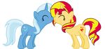  alpha_channel blue_fur cutie_mark equestria_girls equine eyes_closed female feral friendship_is_magic fur hair horn horse luuandherdraws mammal my_little_pony nose_bump plain_background pony smile sunset_shimmer_(eg) transparent_background trixie_(mlp) two_tone_hair yellow_fur 