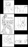  absurd_res applejack_(mlp) black_and_white boxers clothing comic cutie_mark dialog dj-black-n-white duo english_text equine eyes female feral freckles friendship_is_magic hair hi_res horse human legwear male mammal monochrome my_little_pony panties pony saliva sketch standing stockings text underwear 