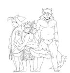  canine cat clothing dog feline fur gamma-g hair husky kouya_aotsuki looking_at_viewer male mammal monochrome morenatsu muscles pecs plantigrade shin shun swimsuit wolf 