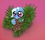  blue_fur equine eyes female feral friendship_is_magic fur hair horn horse mammal my_little_pony pinecone pink_background plain_background pony purple_eyes sevireth solo trixie_(mlp) two_tone_hair unicorn 