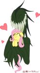  &lt;3 alpha_channel cuddling equine eyes_closed fangs female feral fluttershy_(mlp) friendship_is_magic horse hug mammal monster my_little_pony pony redapropos teeth 