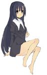  absurdres barefoot black_hair cross feet highres kannagi legs long_hair nun s_ko solo zange 