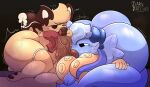 absurd_res anthro ball_suck balls big_butt big_penis biped blue_body bodily_fluids butt canid canine canis darkpatches dog_ears domestic_cat domestic_dog echo_(darkpatches) erection felid feline felis fellatio femboy/femboy fish fur genitals group group_sex hair hi_res male male/male mammal marine naimo_(darkpatches) nude oral penile penis sex soda_(darkpatches) sucking sucking_tip tail tentacles thick_thighs threesome tongue tongue_out trio