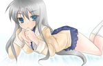  blue_eyes clannad hikarizaka_private_high_school_uniform long_hair lowres sakagami_tomoyo school_uniform silver_hair solo 