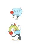  apple bird biting candy_apple closed_eyes closed_mouth dragon eiscue eiscue_(ice) eiscue_(noice) food fruit hydrapple igwjgsarifbfo9u no_humans penguin pokemon pokemon_(creature) pokemon_focus simple_background smile white_background 