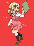  artist_request blonde_hair hidamari_sketch miyako running sketchbook solo 