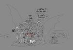 anthro ball_worship balls bat bat_wings big_balls big_butt big_ears big_penis biped blushing_profusely bodily_fluids body_worship butt butt_from_the_front canid canine canis crotch_tuft domestic_dog drooling ear_piercing ear_ring english_text erection female genital_fluids genital_worship genitals hair high-angle_view kneeling_oral_position long_hair looking_pleasured looking_up_at_partner male male/female mammal membrane_(anatomy) membranous_wings moan pawpads penis piercing precum proxicute ring_piercing saliva saliva_on_balls short_tail spread_wings tail tail_motion tailwag text thought_bubble tuft vaginal_fluids wings woefully_medic