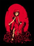  blood bug centipede copyright_request insect red red_background red_hair seirei_(mimi_toka) short_hair solo 