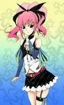  anya_alstreim bad_id bad_pixiv_id bow casual code_geass detached_sleeves garters kagato_(artist) pink_hair ribbon skirt solo 