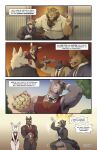  4_panel_comic absurd_res aldrich_haynes_(thepurp) anthro balls bear blake_(thepurp) bottomless canid canine canis cervine clothed clothing comic deer dialogue digital_media_(artwork) dobermann domestic_dog english_text equid equine felid finn_(thepurp) fur genitals group hi_res horse hudson_(thepurp) lagomorph leporid lion luca_(thepurp) male mammal muscular muscular_anthro muscular_male pantherine partially_clothed penis pinscher procyonid rabbit raccoon roman_(thepurp) sika_deer text thepurp topwear wolf 