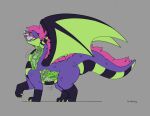 absurd_res anthro anthro_prey avali cutaway digital_media_(artwork) dragon feral feral_pred glowing_insides hi_res internal kerchief larger_pred mythological_creature mythological_scalie mythology oral_vore scalie size_difference vore wings