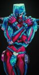 1other armor black_background blue_helmet bulge colored_skin cowboy_shot crazy_diamond crossed_arms diamond_wa_kudakenai heart_ornament helmet highres jojo_no_kimyou_na_bouken lips looking_at_viewer male_focus pink_skin red_eyes solo spikes stand_(jojo) standing uu0000322 