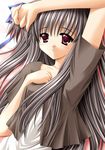  air grey_hair hair_ribbon hironii_(nirvana_soft) long_hair red_eyes ribbon solo toono_minagi 