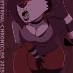 anthro canid canine eternal-chronicler female fox green_flesh green_tongue gynomorph intersex jenny_(eternal-chronicler) mammal markings piercing redraw solo striped_markings stripes tongue trans_(lore) trans_woman_(lore)