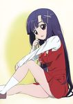  bad_id bad_pixiv_id kannagi kawasaki_kazuhiko long_hair purple_hair school_uniform socks solo zange 
