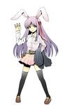  animal_ears bad_id bad_pixiv_id belt bullet bunny_ears lavender_hair necktie reisen_udongein_inaba solo thighhighs touhou urin 