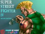  american_flag aviator_sunglasses blonde_hair blue_eyes dog_tags eyewear_removed guile holding holding_eyewear male_focus muscle nikuji-kun solo street_fighter sunglasses tattoo 