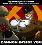  big_breasts breasts cccp cum dickgirl dripping feline gideon gloves gun hat huge_breasts humor hyper hyper_breast hyper_breasts hyper_penis intersex joke mammal penis ranged_weapon russian sabertooth smirnov solo soviet suit text tiger ushanka ussr weapon 