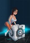  chell cube female human humping portal portal_(series) tagme valve vaultman weighted_storage_cube 