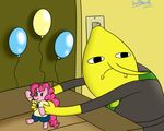  adventure_time ballon balloons clothing crossover doll equine eyes friendship_is_magic horse icebreak23 inside lemongrab male mammal my_little_pony pinkie_pie_(mlp) pony solo toy yellow_body 