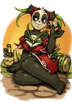  anthro bear beverage bittenhard blush breasts brown_eyes cleavage clothed clothing cute dofus dress drunk female japanese_clothing kimono mammal panda pandawa smile solo wakfu 