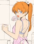  alternate_hairstyle apron bad_id bad_pixiv_id blue_eyes blush bra evangelion:_2.0_you_can_(not)_advance long_hair neon_genesis_evangelion nyorotta orange_hair panties ponytail rebuild_of_evangelion shikinami_asuka_langley solo souryuu_asuka_langley underwear 