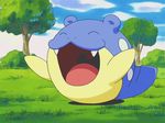  animated animated_gif clapping grass no_humans pokemon pokemon_(anime) solo spheal tail tree 