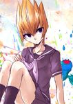  1boy 1guy orange_hair purple school_uniform shingetsu_rei yu-gi-oh! 