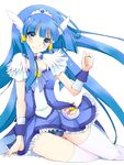  aoki_reika blue blue_eyes blue_hair blue_panties blue_skirt brooch choker cure_beauty frills hair_tubes head_wings jewelry kannagi_kaname lips long_hair magical_girl panties precure sidelocks sitting skirt smile smile_precure! solo thighhighs tiara underwear white_legwear wrist_cuffs 