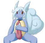  anthro big_penis blue_skin claws collaboration daniruu fangs freako freckles hair long_tail male masturbation nintendo penis pok&#233;mon pok&#233;morph pok&eacute;mon red_eyes reptile scalie shell short_hair solo turtle turtlecock video_games wartortle webbed_hands white_hair 