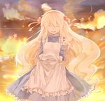  apron blonde_hair closed_eyes kagerou_project kozakura_marry long_hair senju_(uroakono) smile solo 