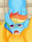  aosion applejack_(mlp) blush duo equine female female_pov feral first_person_view friendship_is_magic hair half-closed_eyes horse lesbian licking mammal multi-colored_hair my_little_pony oral oral_sex pegasus pony purple_eyes pussy_juice rainbow_dash_(mlp) rainbow_hair sex tongue wings 
