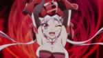  animated animated_gif bodysuit bouncing_breasts breasts cleavage large_breasts long_hair purple_eyes senki_zesshou_symphogear twintails wink yukine_chris 