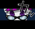  amethyst_sparkle amethyst_sparkle_(oc) eyewear female friendship_is_magic fur glasses grey_fur japanese my_little_pony original_character purple_eyes simple_background unknown_artist 