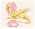  claws dragon female fluttershy_(mlp) friendship_is_magic hair long_hair my_little_pony pink_hair reptile scalie solo thecrazydragon western_dragon wings yellow_dragon 