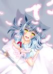  animal_ears black_hanekawa cat_ears hanekawa_tsubasa long_hair monogatari_(series) sakura_pino solo white_hair yellow_eyes 