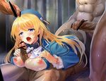  4boys alber atago_(kantai_collection) blonde_hair blue_hat breasts censored gangbang group_sex hat hetero kantai_collection large_breasts long_hair multiple_boys multiple_penises panties panties_under_pantyhose pantyhose penis solo_focus tears underwear 