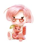  absurdres b_spa_gyoreva backpack bad_id bad_pixiv_id bag brittany_(pikmin) glasses gloves highres pikmin_(creature) pikmin_(series) pikmin_3 pink_hair pointy_ears short_hair 