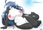  armband big_breasts blue_hair blush breasts cetacean charme chubby female hair huge_breasts mammal marine nude orange_eyes orca solo thick_thighs whale wide_hips ymbk 